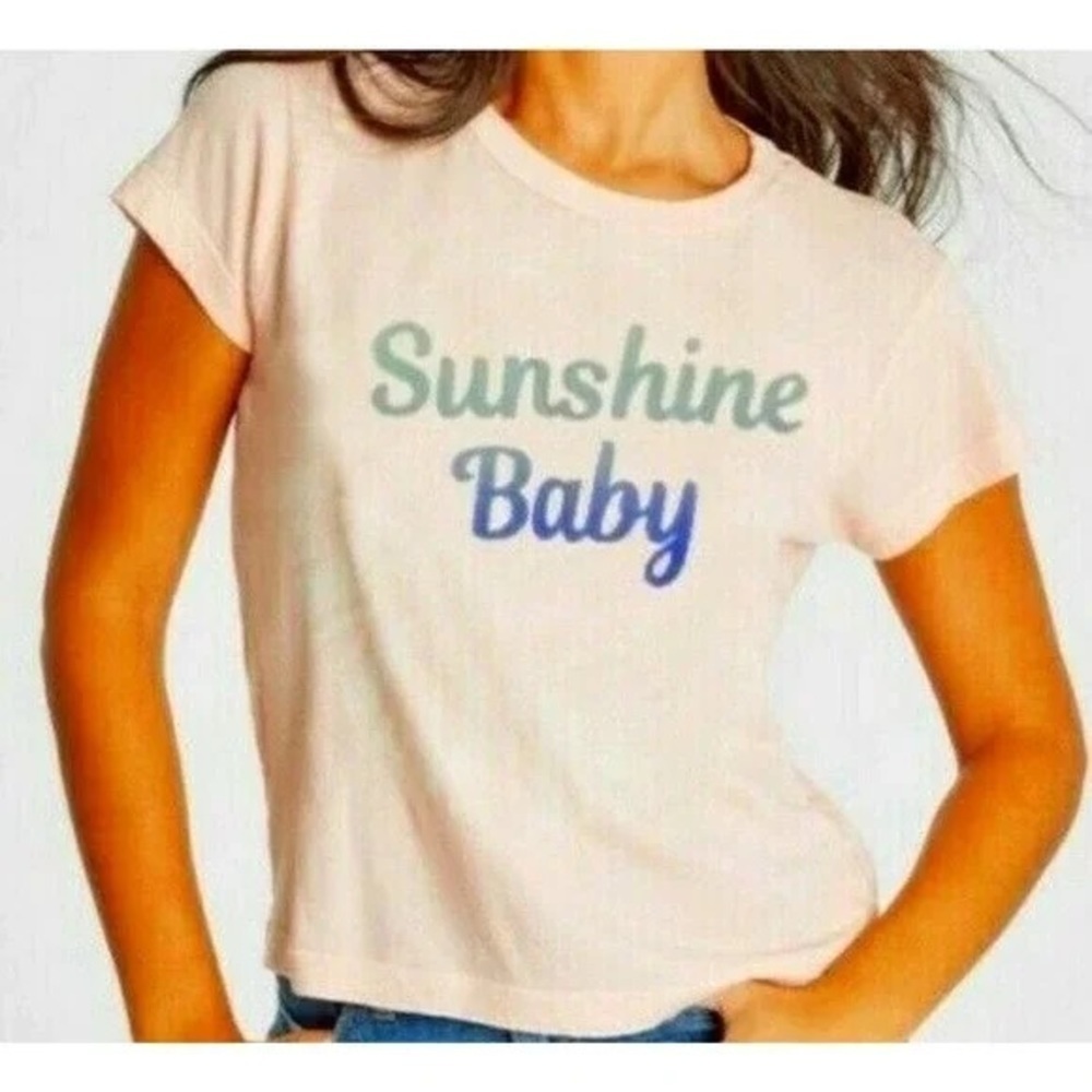 Wildfox Pink Sunshine Baby Short Sleeve Graphic Tee T Shirt Top XS